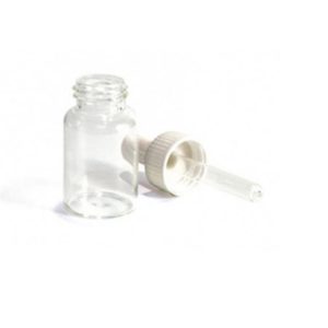 FRASCO VIDRIO 15 c.c. CON TAPON ROSCA HERMETICO PARA AGUA DE TOQ