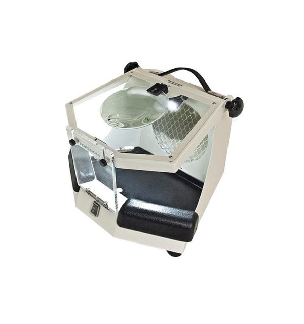 CABINA DE REPASADO CON LUZ Y LUPA 10X CON CONEXION A ASP. Y COMPR