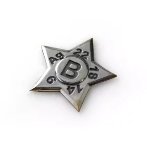 ESTRELLA DE TOQUE EN PLATA TECHNOFLUX  9, 14, 18, 22 K Y AG
