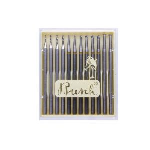 JUEGO DE 12 FRESAS CARBURO PARA ENGASTADO BUSCH 5120 PAVE