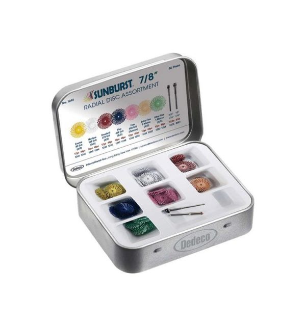 KIT 86 DISCOS SURTIDOS Y MANDRILES SUNBURST DEDECO