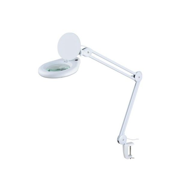 LAMPARA C/ LUPA 5 DIOPTRIAS  CON PINZA PARA FIJACION 60 LEDS 14W