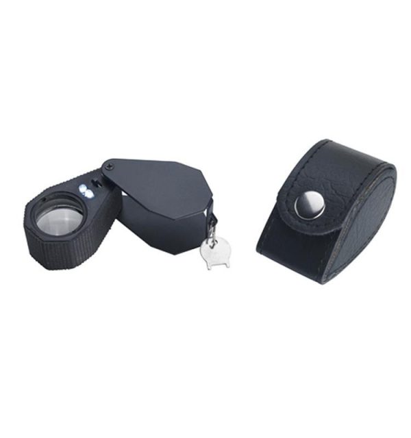LUPA NEGRA 10X CON LUZ LED
