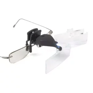 LUPAS BINOCULARES CON PINZA 3 LENTES 1,5x- 2,5x - 3,5x LUZ LED