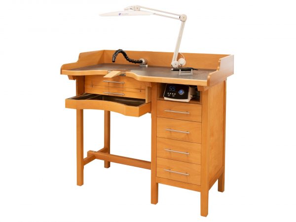 MESA JOYERO UN PUESTO PREMIUM CON TUBO ARTICULADO ASPIRACION