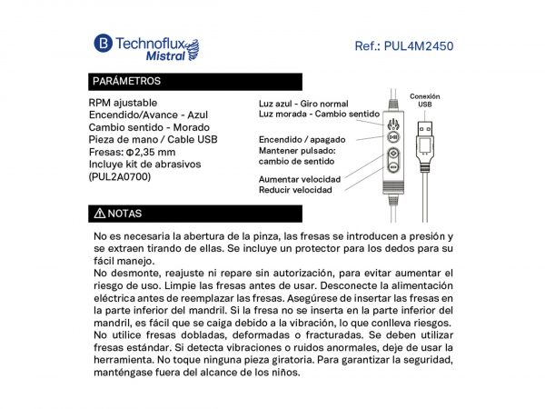 MICROMOTOR PEN TECHNOFLUX MISTRAL 16.000 R.P.M. USB PORTATIL