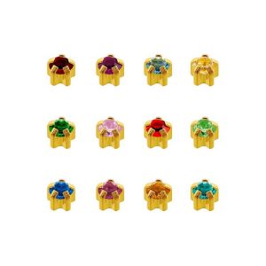 PENDIENTES GARRA CON PIEDRAS SURTIDAS CHAPADO ORO CAFLON