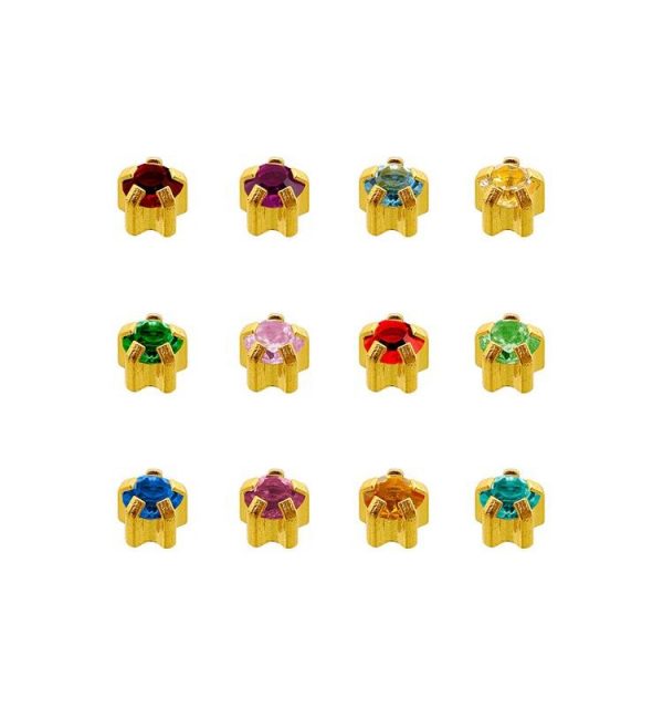 PENDIENTES GARRA CON PIEDRAS SURTIDAS CHAPADO ORO CAFLON