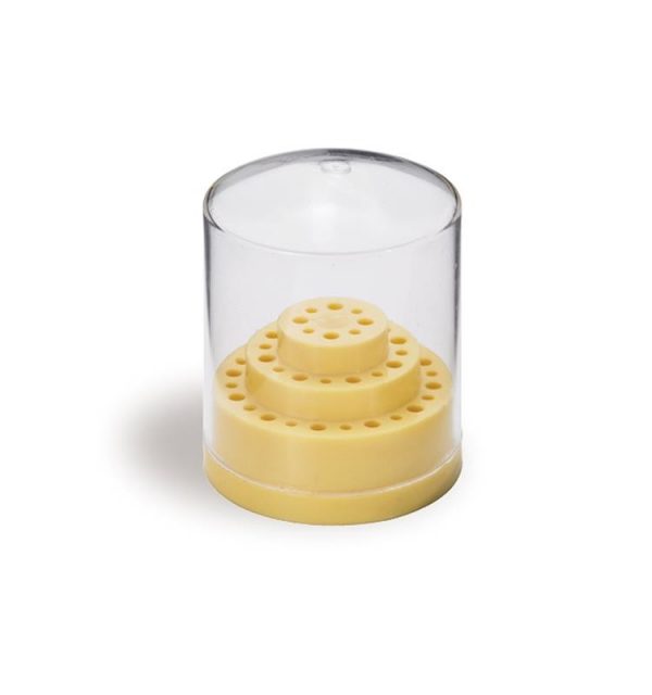 SOPORTE PLASTICO REDONDO CON TAPA PARA 36 FRESAS