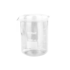 VASO CRISTAL GRADUADO FORMA BAJA 1000 c.c. CON PICO
