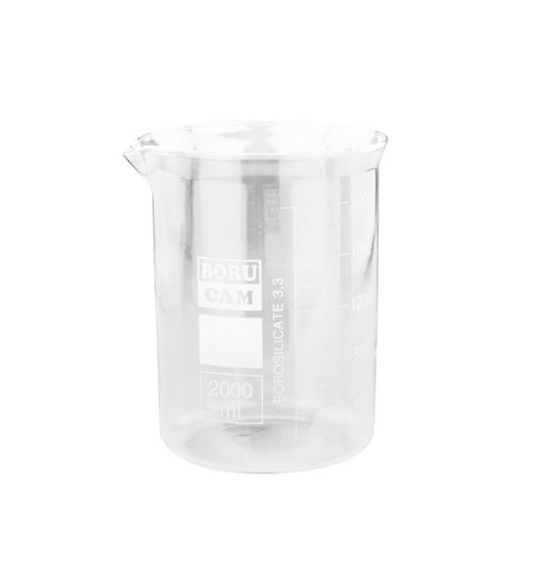 VASO CRISTAL GRADUADO FORMA BAJA 2000 c.c. CON PICO