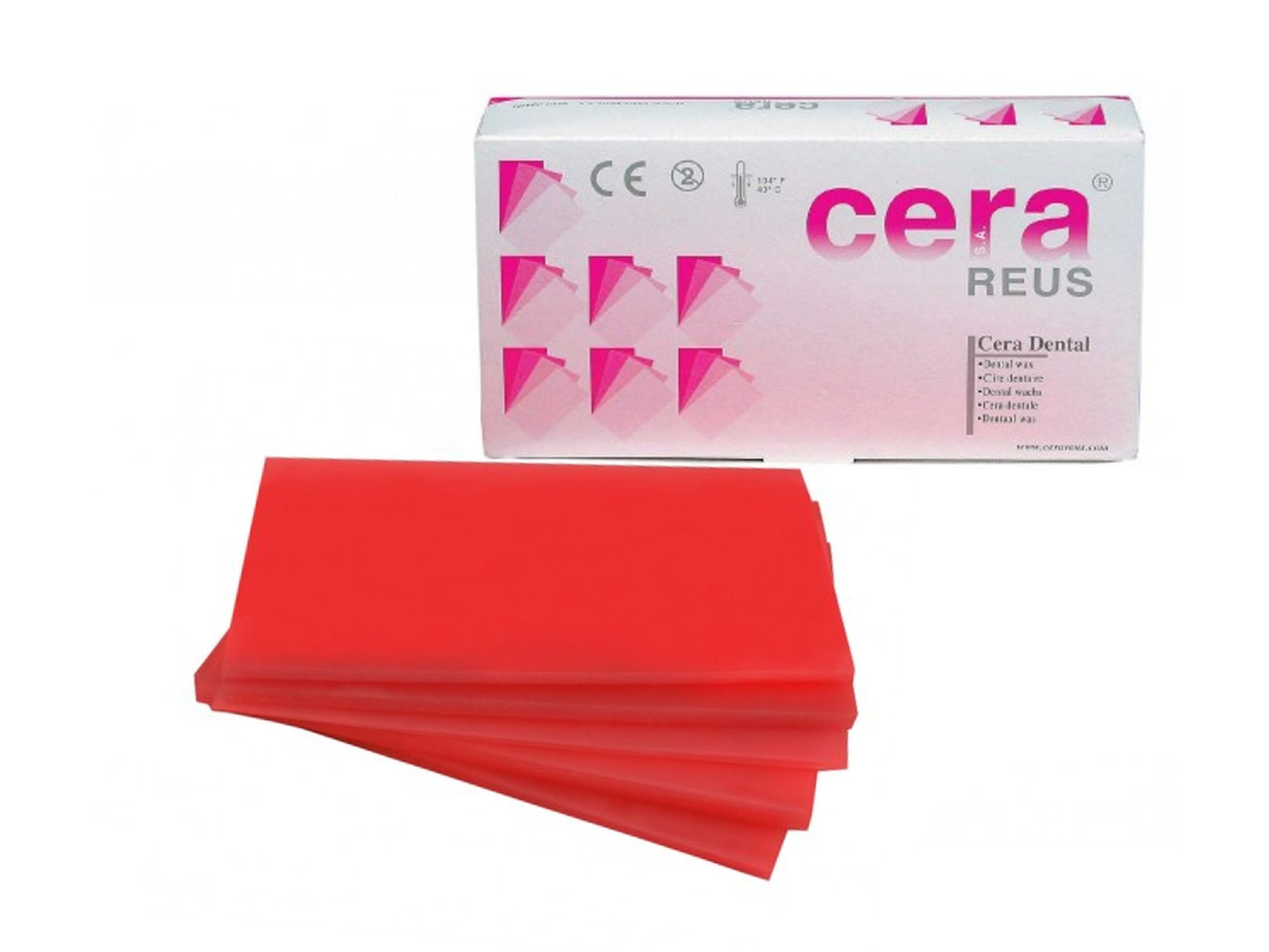 CAJA DE CERA ROJA REUS 6 LAMINAS 5 MM. 450 GRS.